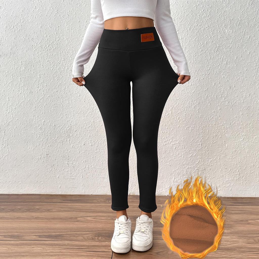 Women's Fleece-Lined Thermal Pants Women's Winter Outerwear High-Waisted, Butt-Lifting, Slimming Fleece-Lined, Thickened