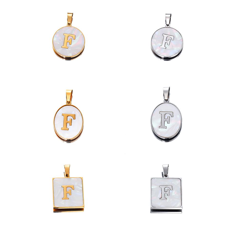1Pcs Stainless Steel With Pinch Bail Clasps Imitation Pearl Letter Charms Pendant For Necklace DIY Jewelry Making Accessories