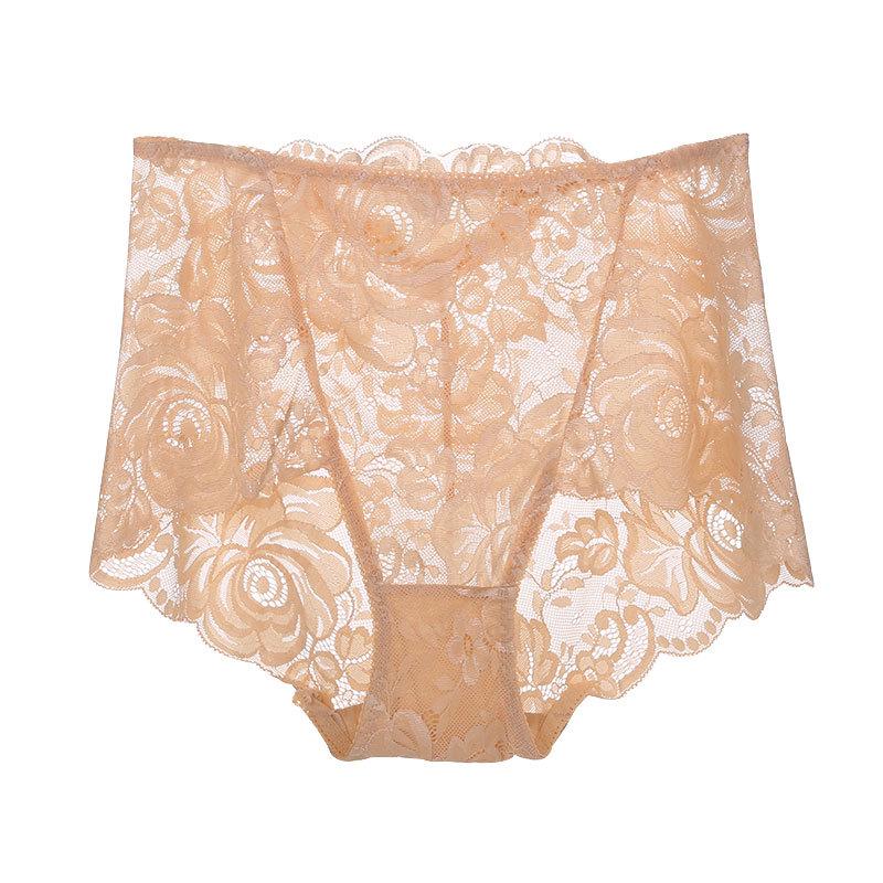 Übergröße High Waist Spitzen-Slips - Nahtlose Bauchweg-Slips (90-300 Jin)