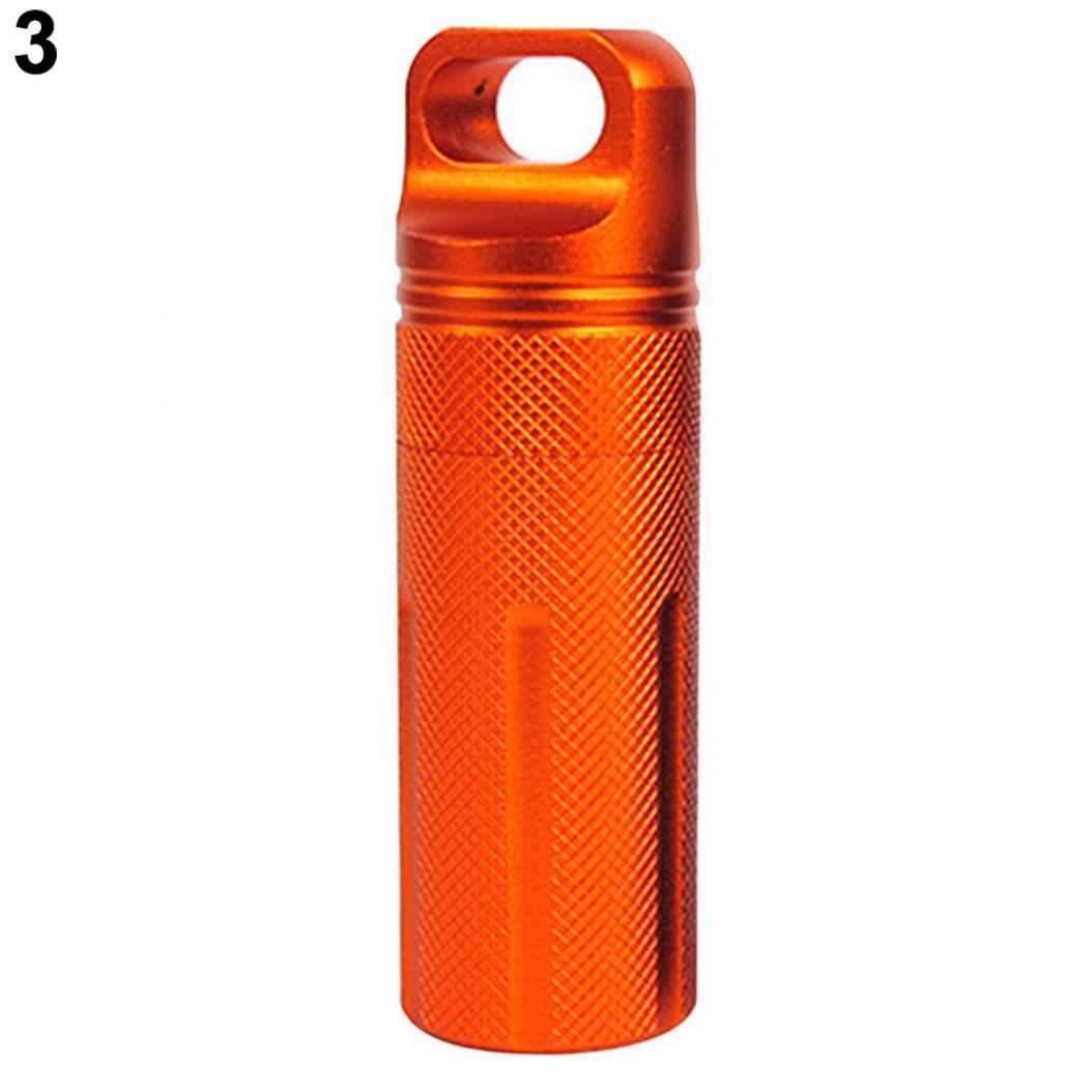 

Водонепроницаемый мини-алюминиевый чехол для таблеток, держатель для бутылок, открытый аварийный контейнер оранжевый