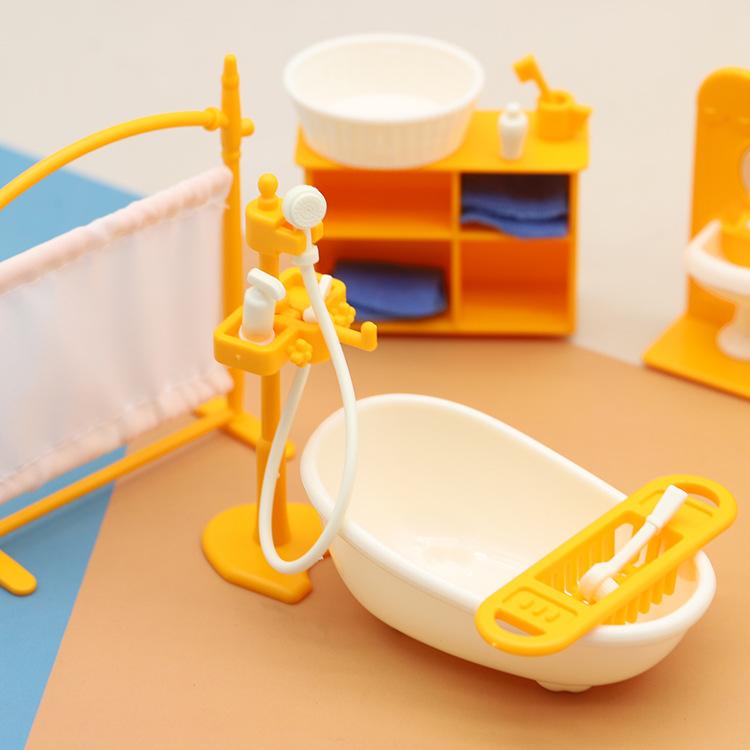 Play House Doll House Mini Toy Bathroom Bathroom Bath Basin Set Children Girl Toy Gift Ornament