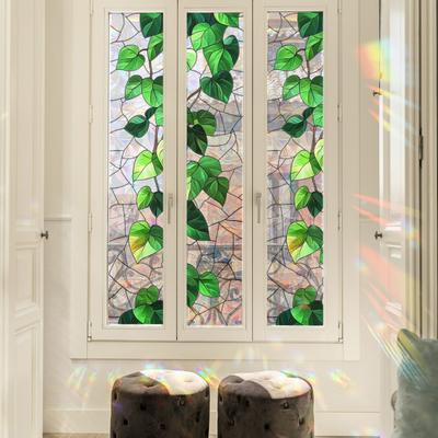 Pellicola Privacy per Finestre a Fiori, Adesivi Decorativi Statici, Pellicola Statica Impermeabile per Vetri, Adesivo Statico Antiriflesso per Vetri 39.4x17.7in per Bagno di Casa