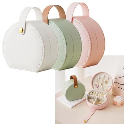 Mini organizator de bijuterii afișaj cutii pentru bijuterii de călătorie, cercei, colier, inel, geantă portabilă, cutie de bijuterii, depozitare din piele