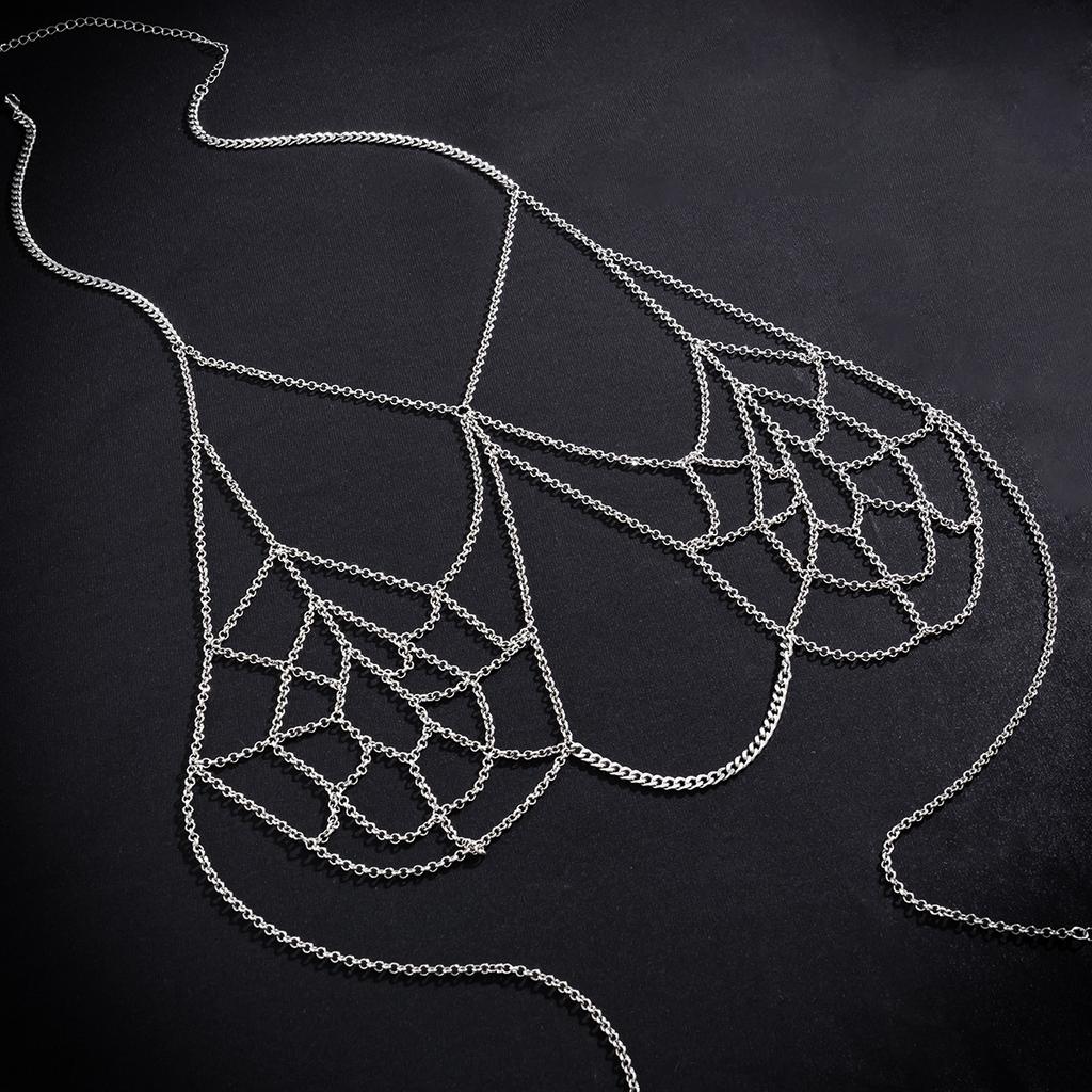 Gothic Style Dark Spider Web Personality Body Chain Halloween Sexy Chain Chest Chain