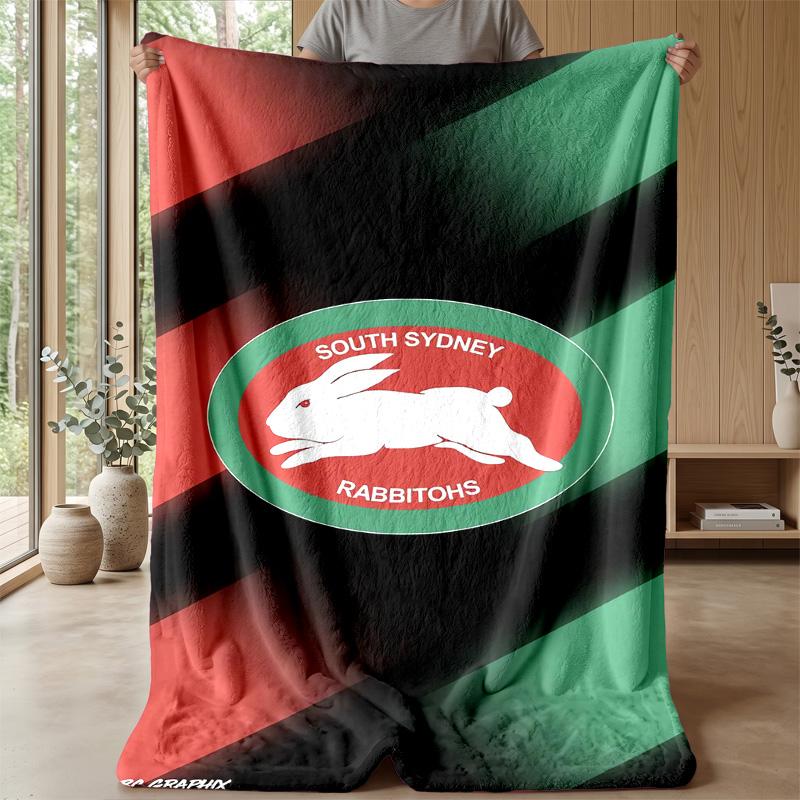 Coperta in Pile Flannel South Sydney Rabbitohs Coperta Calda e Accogliente per Divano Letto Viaggio Uso in Tutte le Stagioni