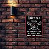 PIRATEEDGEZ Eisen Piraten Thema Wanddeko Schild | "Nur für Piraten Betreten verboten" Metallplakette | Wetterfeste Deko