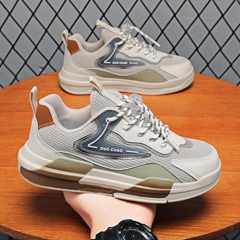 

Спортивная обувь для мальчиков 2025 года, кроссовки для бега учеников начальной школы, 7 лет, двойная сетка, дышащая, детская сетчатая обувь 39 бежевый