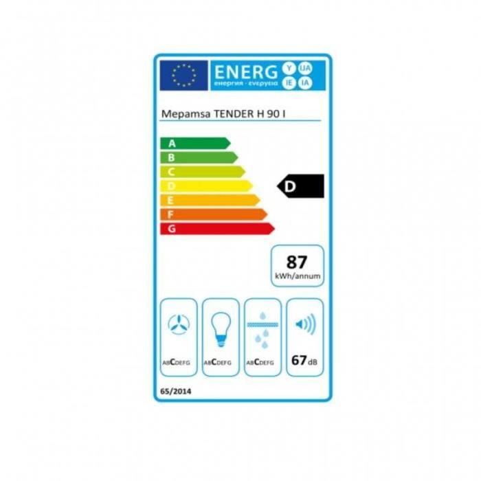 Hotte standard - Mepamsa - TENDER - 90 cm - 800W - 705 m3/h