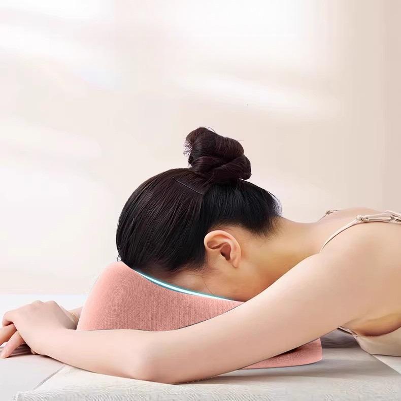 1pc Soft O-Shaped Facial Massage Pillow Polyurethane Filling Removable Washable Cover Neck Shoulder Back Relief for Home Salon