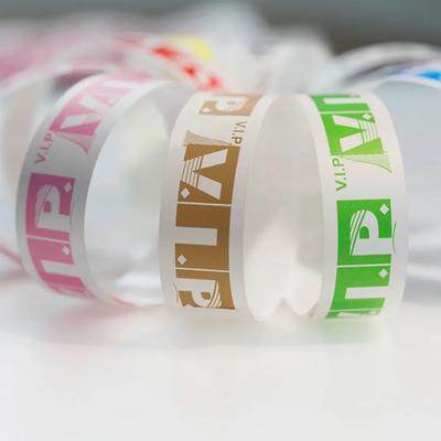 100pcs Waterproof Paper Wristbands Bracelet Solid Color Disposable Count Identification Mark Tamper-Proof for Events Party