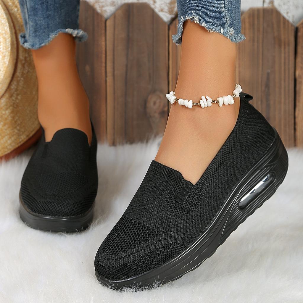 New Women's Shoes Flying Flag Cloth Shoes Spring and Summer Platform Leisure One Pedal Muffin Shoes Sports Leisure