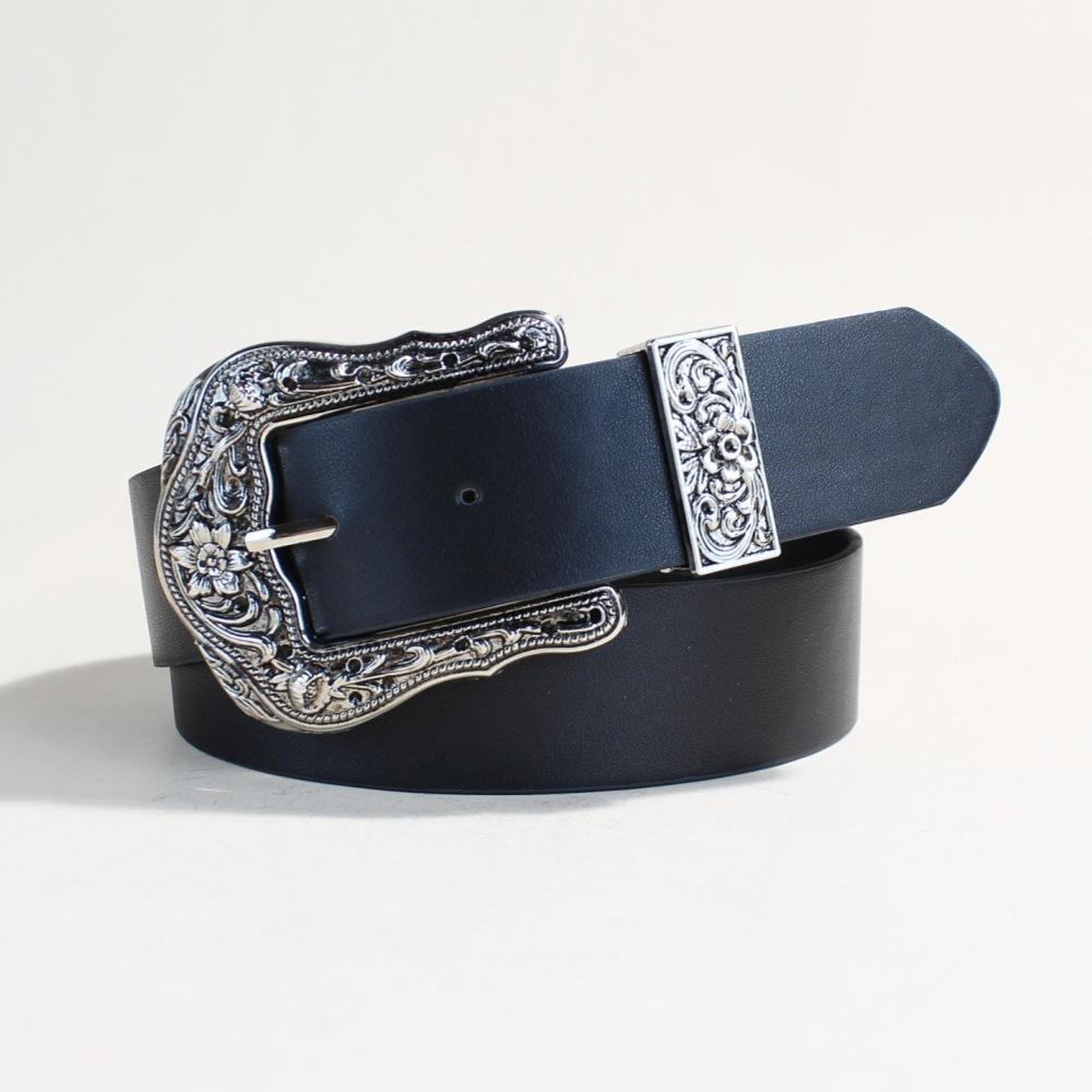 

Spice Girl Daily Vintage Brown Texture Niche Pin Buckle Buckle Belt Printed Pattern Batch Batch Batch Batch Bracket Unisex 105cm long