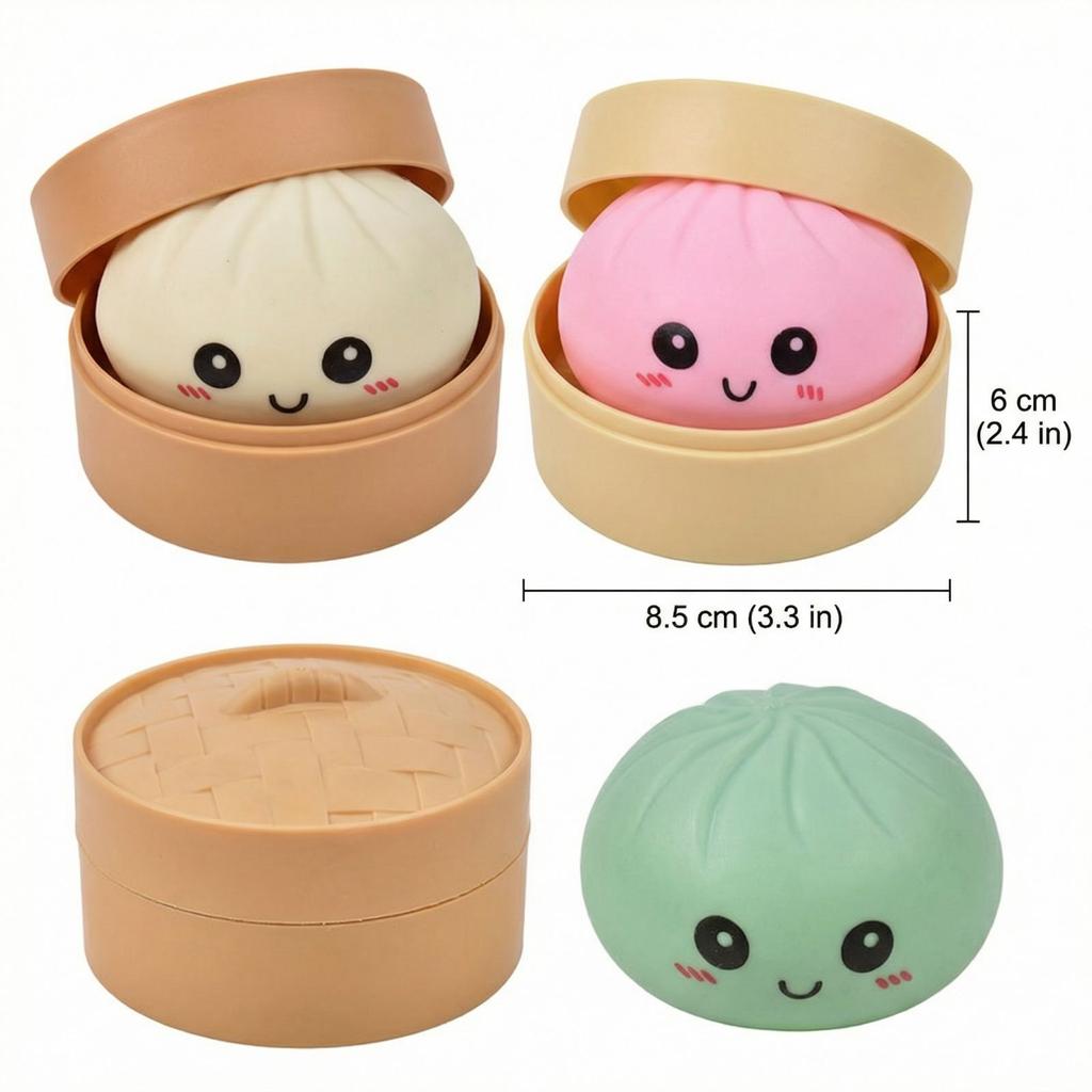 Colorful Dumpling Squishes Stress Balls Reusable Low Rebound Decompression Toys Dough Ball Unique Home Decoration Gifts