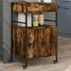VidaXL Kitchen Trolley, Shelf with Wheels, Service Cart, Indoor Living Room Bathroom Storage Furniture, Oak 842393