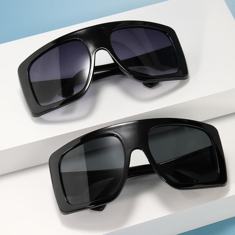 Fashion Oversized Square One-piece Sunglasses Women Retro Mirror Lens Eyewear Shades UV400 Men Punk Sun Glasses Square Shades