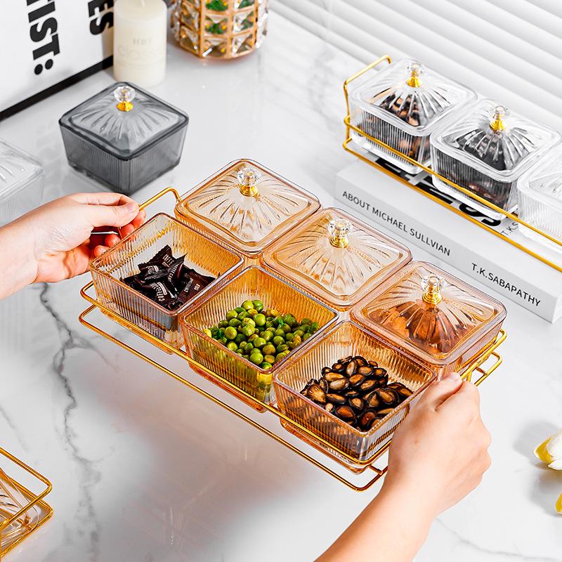 Creative Fruit and Snack Storage Platter with Nut Compartments for Home, Bar, and Living Room