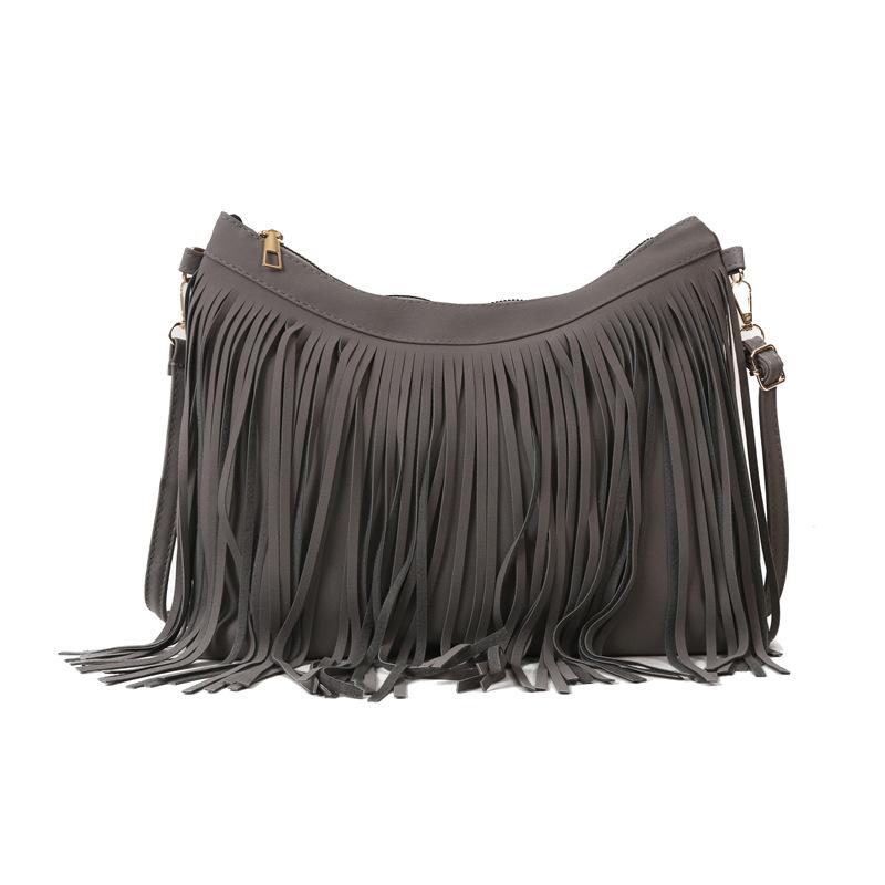 Fashionable And Casual Commuting Tassel Hand-held Shoulder Tote Bucket Bag High-Looking Personalized Women's Bag