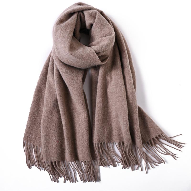 Pure Wool Scarf Winter Men and Women Senior Couple Grey Scarf Shawl Gift Boyfriend Birthday Gift