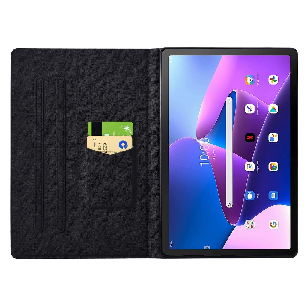 For Lenovo Tab M10 Plus (3rd Gen) Case Pattern Printed PU Leather Tablet Smart Cover with Card Holder
