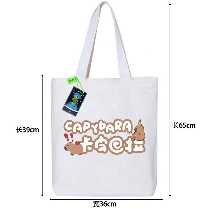 High value kapibara canvas bag anime small fresh ins simple portable handbag