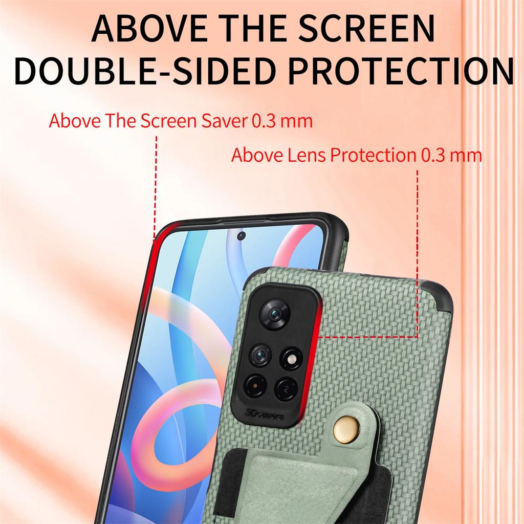 Wallet Flip Card Holder Carbon Fiber Phone Case for Xiaomi Redmi Note 11 10 Pro 11S S Prime POCO X3 NFC Mi 11 Lite Leather Cover