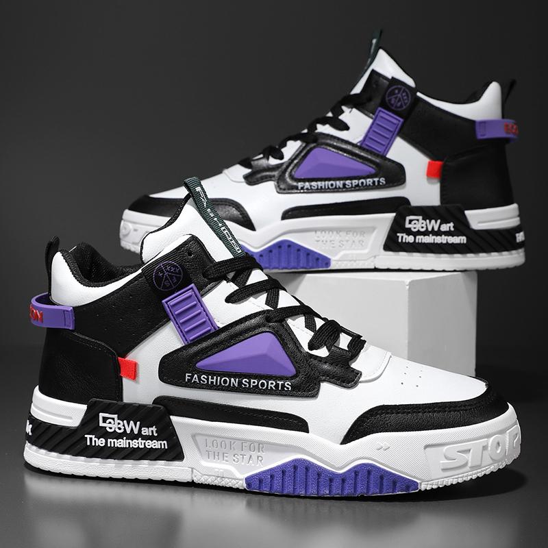 Herren Freizeitschuhe Hochgeschnitten Bequem Rutschfest Modisch Flache Laufschuhe Outdoor-Sport Dicke Sohle Skateschuhe für Herren