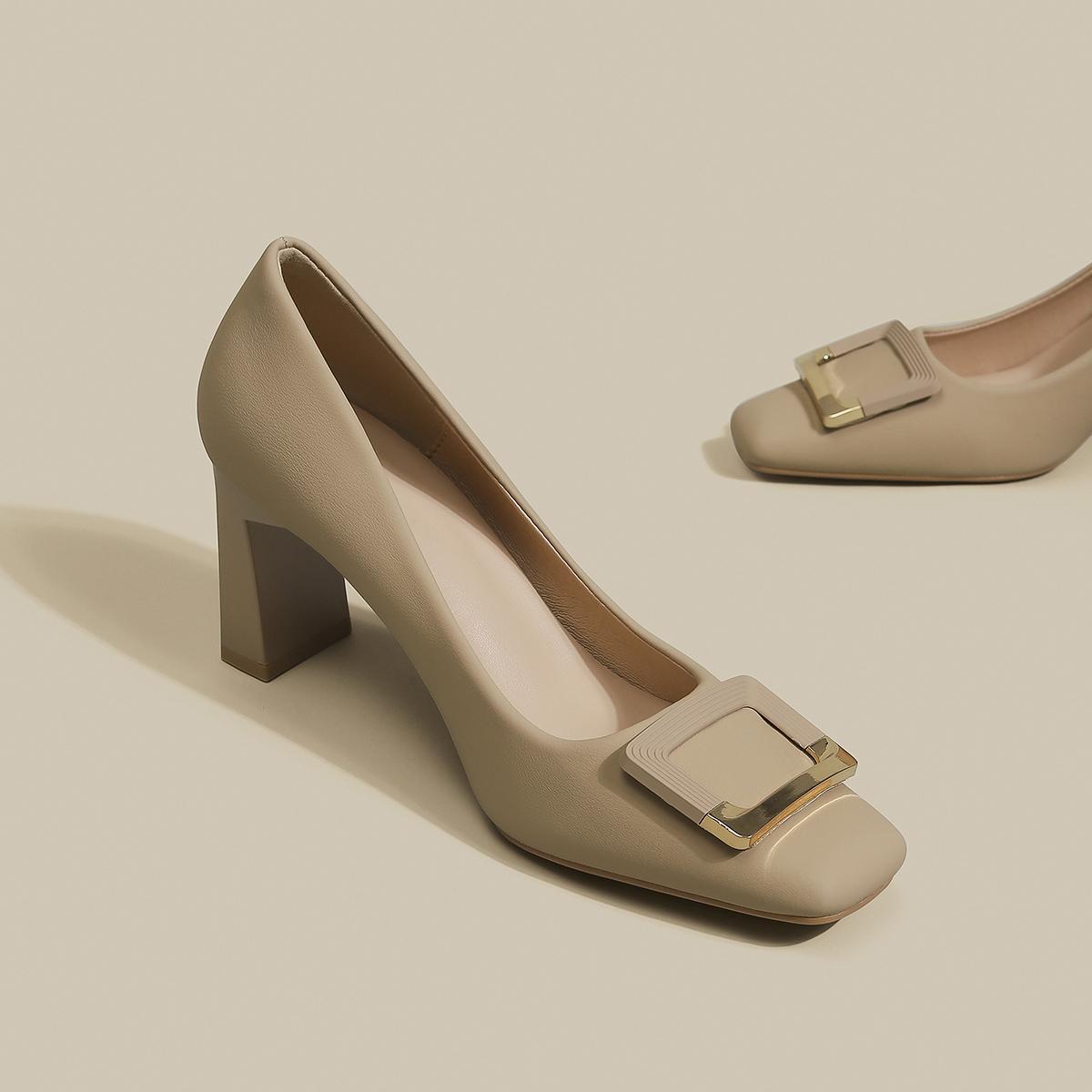 Бренд Женский Дизайн Туфли-лодочки на Толстом Каблуке Обувь на Высоком Каблуке для Женщин Слипоны Квадратный Носок Вечерняя Обувь Женская D414 39 3980₽