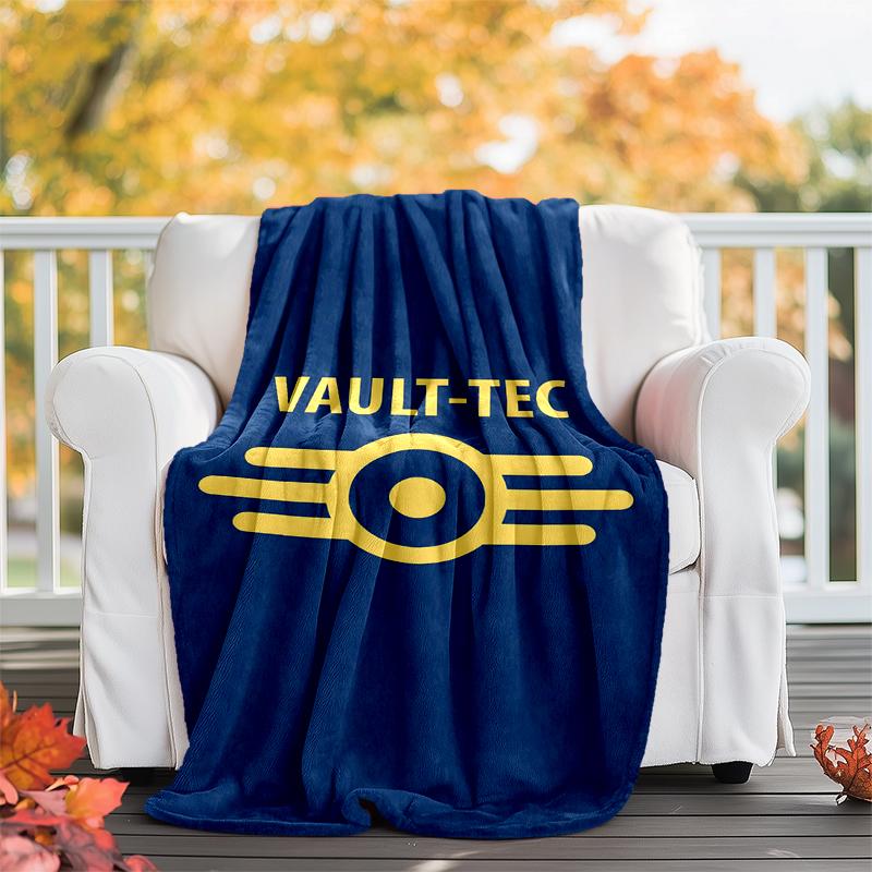 Vault-Tec Flannel Blanket Soft All-Season Throw, Design for Camping, Car Travel, Hiking Sofa, Bed, Office Perfect Gift for Parties