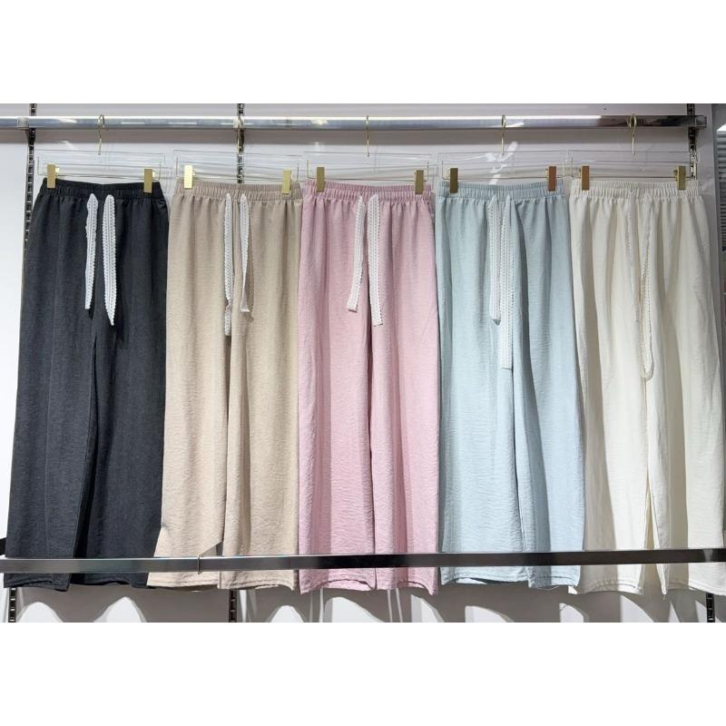 

Кружевные брюки-дофаминовый крем летние тонкие свежий ветер повседневные брюки универсальная текстура высокая посадка драпировка брюки в пол One Size жёлтый