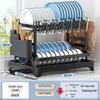 Multifunctional Kitchen Dish and Bowl Organizer Rack with Draining and Chopstick Storage