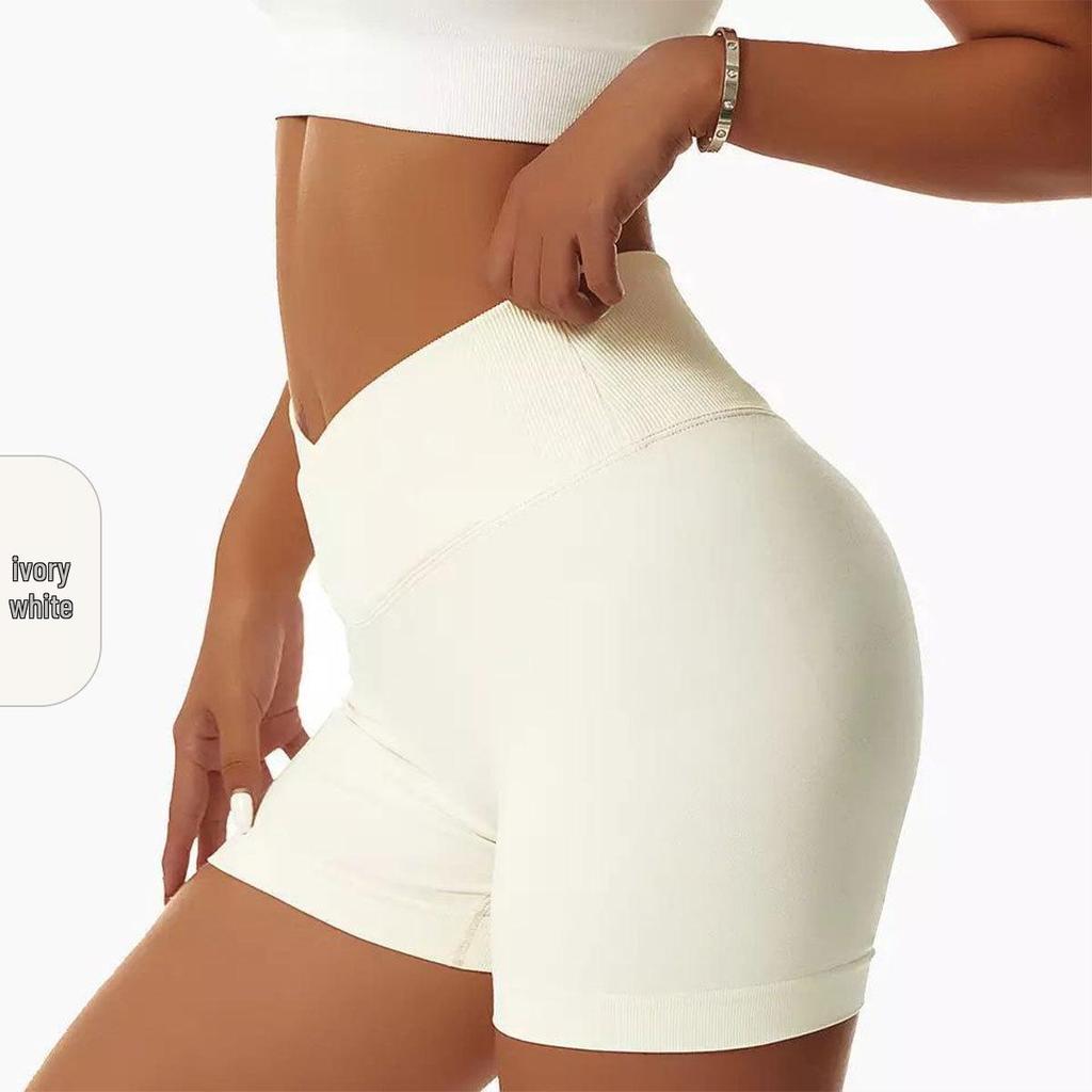 Women's High Waist Seamless Yoga and Running Shorts with Peach Lift
