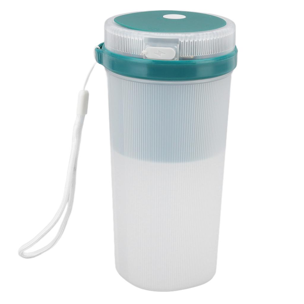300ml USB Charging Electric Juicer Cup Security Lock Blender with 6 Leaf Knife and Waterproof Blue
