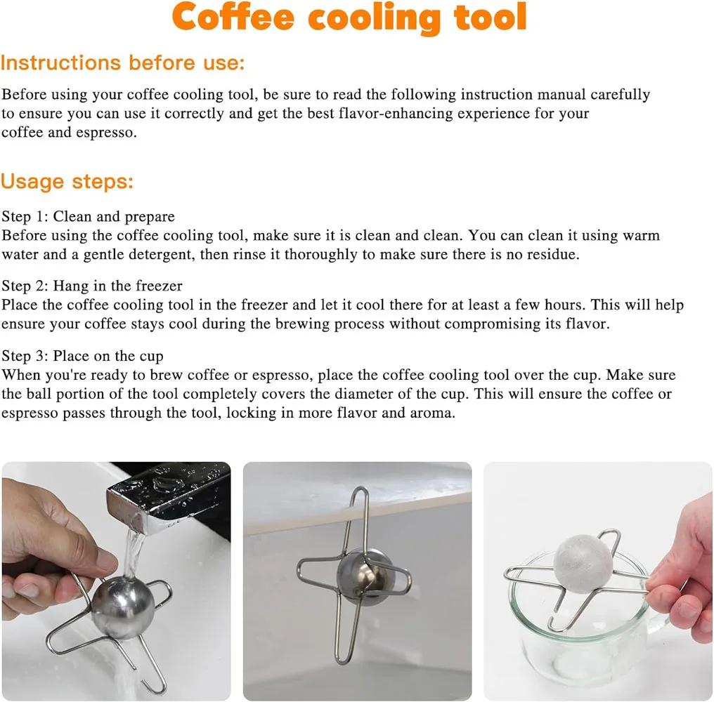 Frozen Ball For Espresso Coffee Reusable Cooling Coffee Tool Stainless Steel Ice Balls Cooling Coffee Flavor Enhancer Gadgets