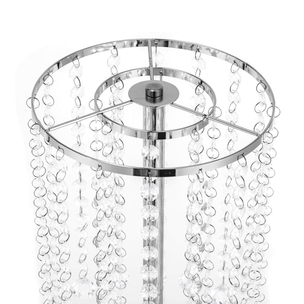 Luxurious Acrylic Crystal(21.9"/55.6cm H) 2Pcs Flower Stand Wedding Centerpieces on Floor, Tall Metal Flower Arrangement Stand,