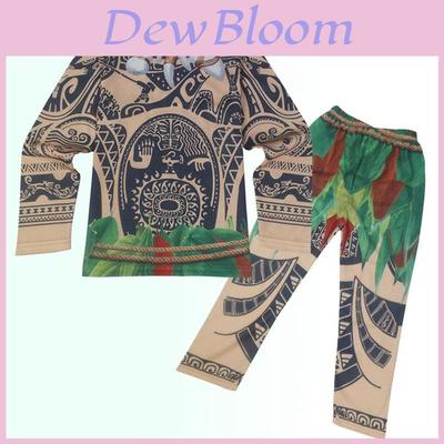 Moana Maui Kids Boy Tshirt And Pants Costume Set Perfect For Halloween And Cosplay