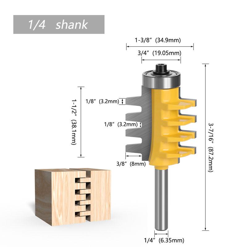 1 PC Rail & Stile דבק חיבור אצבע נתב ביט קונוס טנון חותך עבודות עץ כלים חשמליים 6 מ"מ 1/4 אינץ' 8 מ"מ 12 מ"מ 1/2 אינץ' שוק