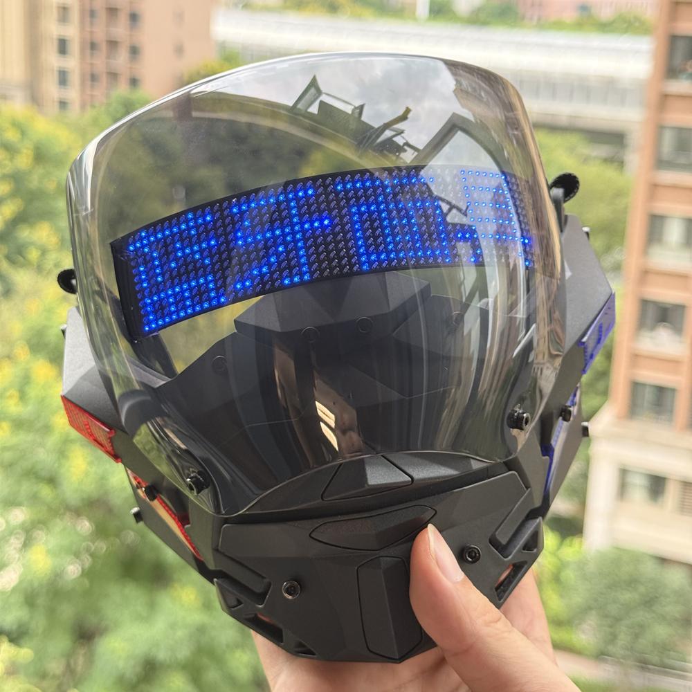 Maschera Punk Bluetooth APP LED Personalizzata Con Contenuto Personalizzato È Controllata da LED dall'App, Techwear Futuristico, Maschera Cosplay di Halloween