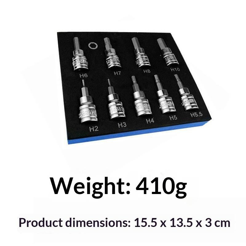 3/8 Inch Hex Allen Bit Socket Set Sturdy Metric Drive Drill Sockets Tool Kit for Professional Electrician Maintenance Work