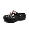 Crocs Classic Platform Clog Butterfly Fashion Dreamy Sweet Personality Love Lock Buckle Casual Academy Hole Shoes Women's Black
