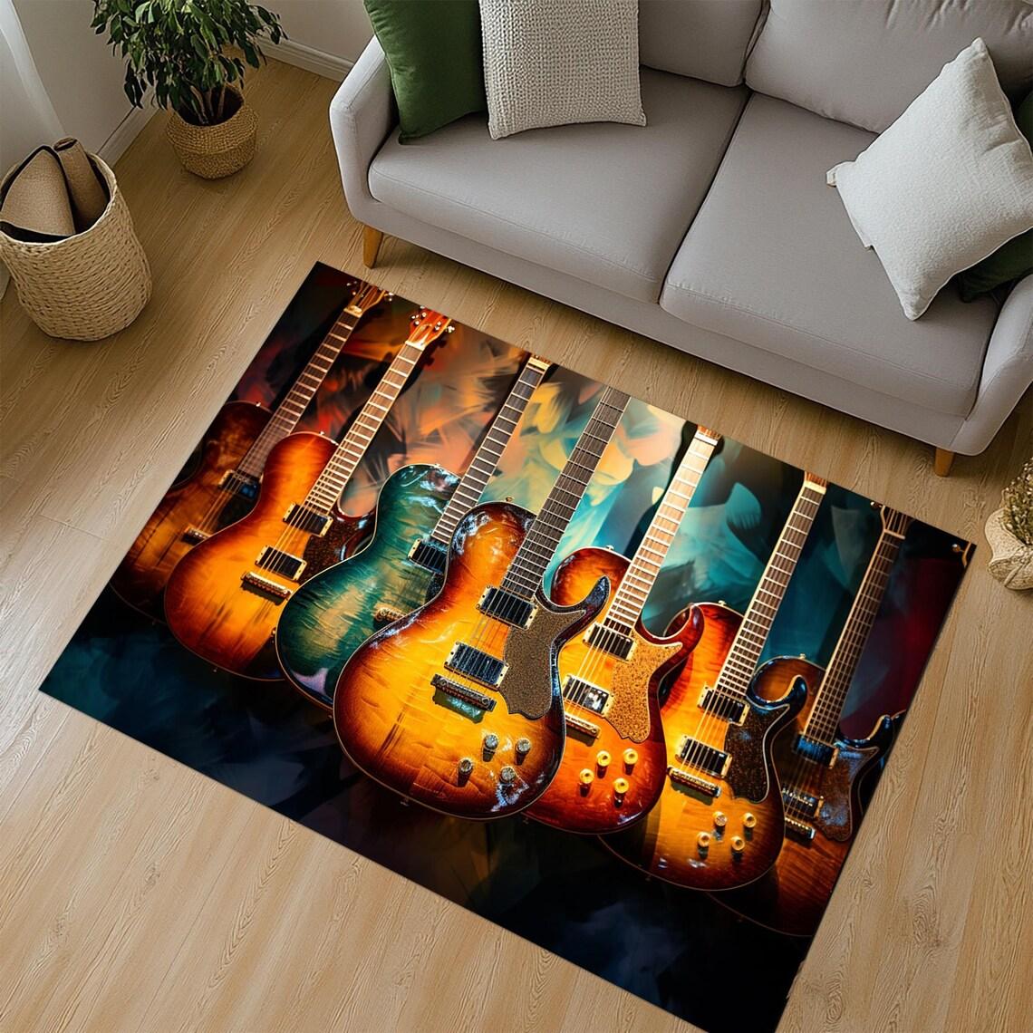 

Music Notes Piano Area Rug Washable Carpet for Bedroom Living Room Kitchen Entrance Non Slip Carpets 40x60CM