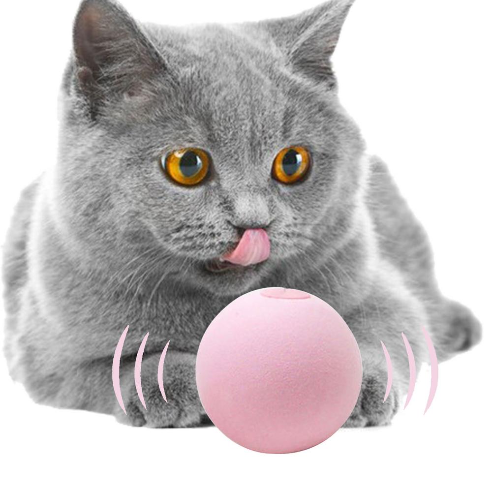 

Interactive Cat Toy Ball Cute And Fun Electric Funny Cat Turntable Toy Fun Mental Physical Exercise Puzzle Kitten Toys With рожевий