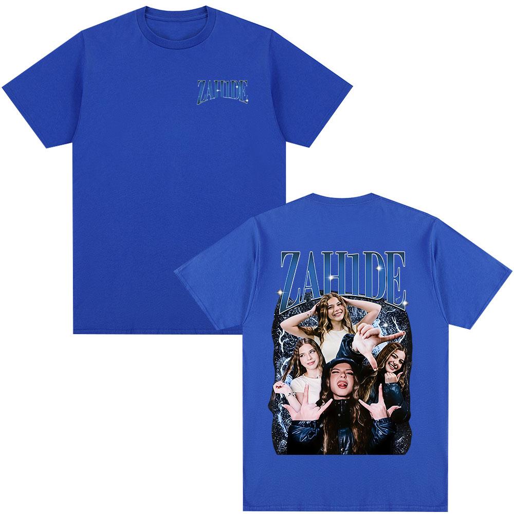 

Футболка з двостороннім принтом Zahide Merch Чоловічий Жіночий Одяг Модні Футболки Літня Бавовняна Оверсайз Футболка з круглим вирізом та коротким рукавом 3XL