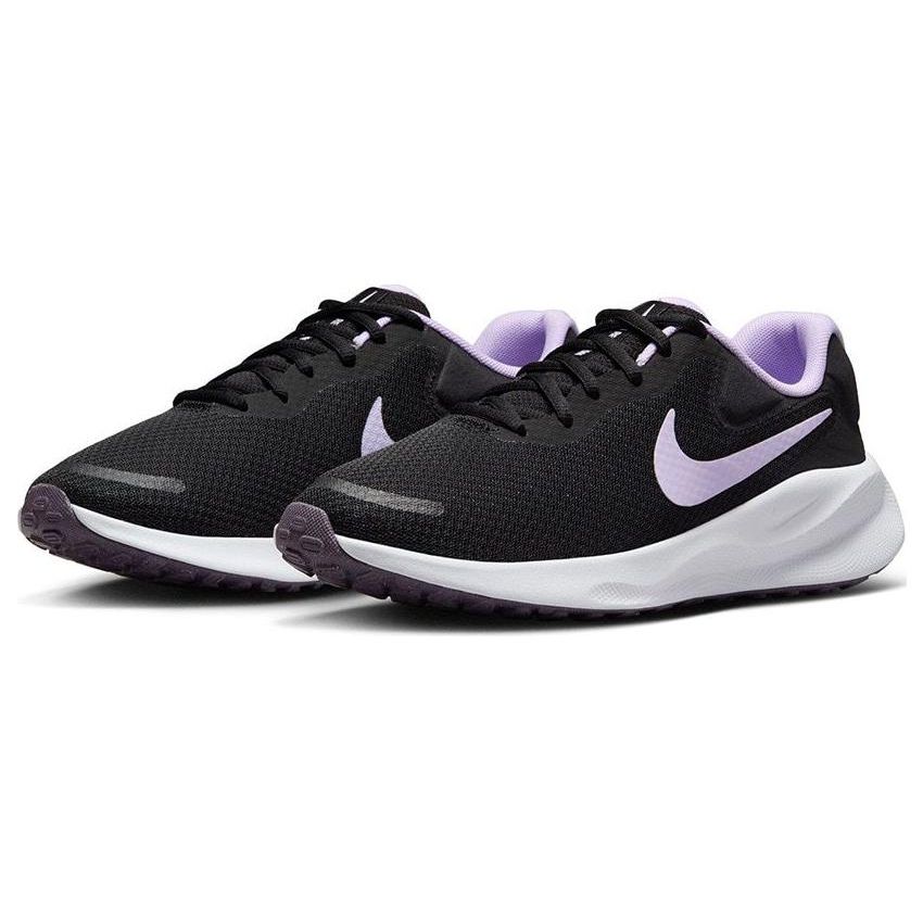 Nike Revolution 7 Black White Daybreak Lilac Bloom (Womens) Women Sneakers FB2208-009