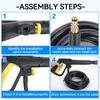 15m 5800psi High-pressure Cleaner Sewage Pipe Municipal Sewer Unblocking Pipe Kit Rinse Nozzle K2-K7 Cleanin Accessories