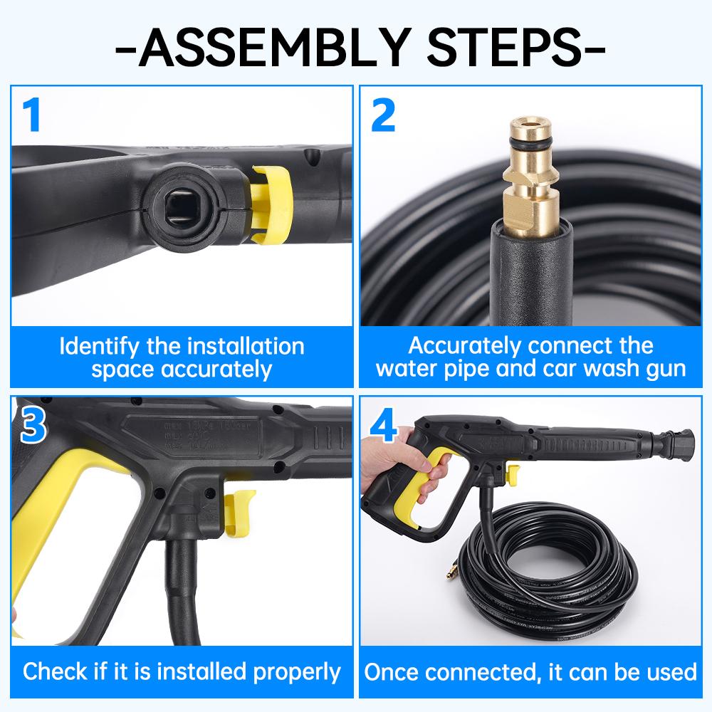 15m 5800psi high-pressure cleaner sewage pipe municipal sewer unblocking pipe kit rinse nozzle K2-K7 cleanin Accessories