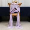 6PCS Pearl Chiffon Chair Sashes 20x275cm Wrinkle-Free Bows Ties Chair Covers for Wedding Party Banquet Chair Decoration