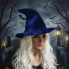 Korean Style Wool Bucket Hat Star Pendant Halloween Hat Vintage Witch Hat  Party