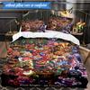Collage di Personaggi Fnaf 3 Pezzi Gruppo Musicale K-pop Set Biancheria da Letto, Ideale per Camera da Letto, Dormitorio, Include Copripiumino E 2 Federe, Regali per Fan