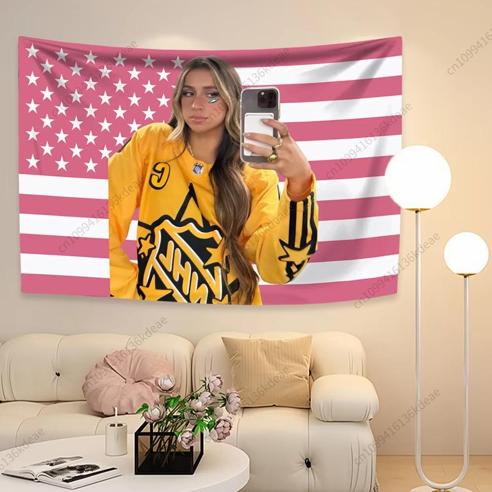 

Pink American Flag Singer Tate McraesTapestry Wall Hanging Tapestries Aesthetic Wallpapers Background Concert Banner Room Decor 74x94cm(29x37in)