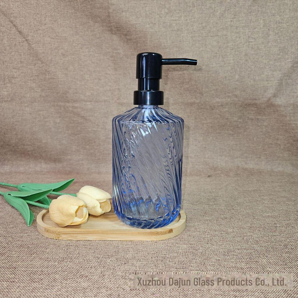 Duschgel- und Shampoo-Spenderflasche aus Twill-Glas, einteilig